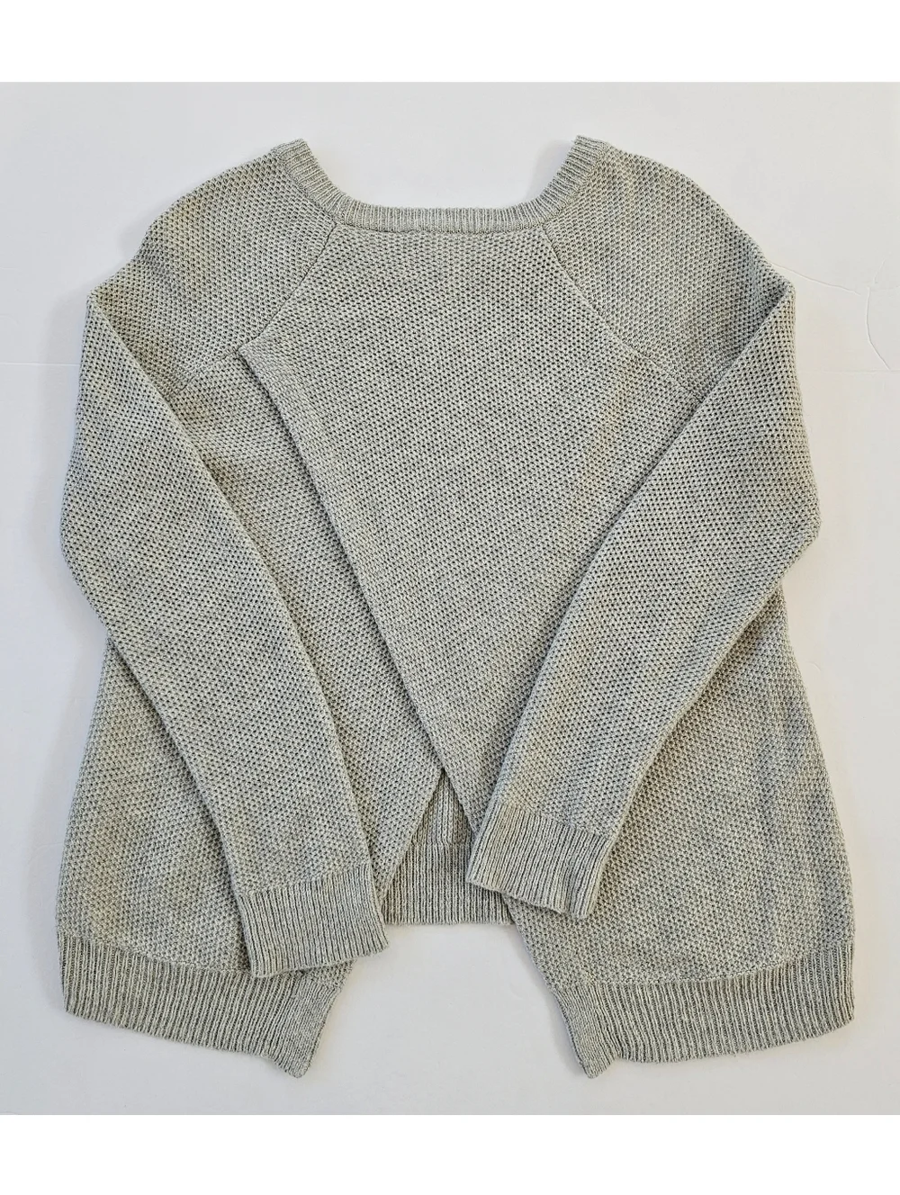 Madewell Province Cross-Back Pullover Sweater Small Heather Dovetail Knit EUC